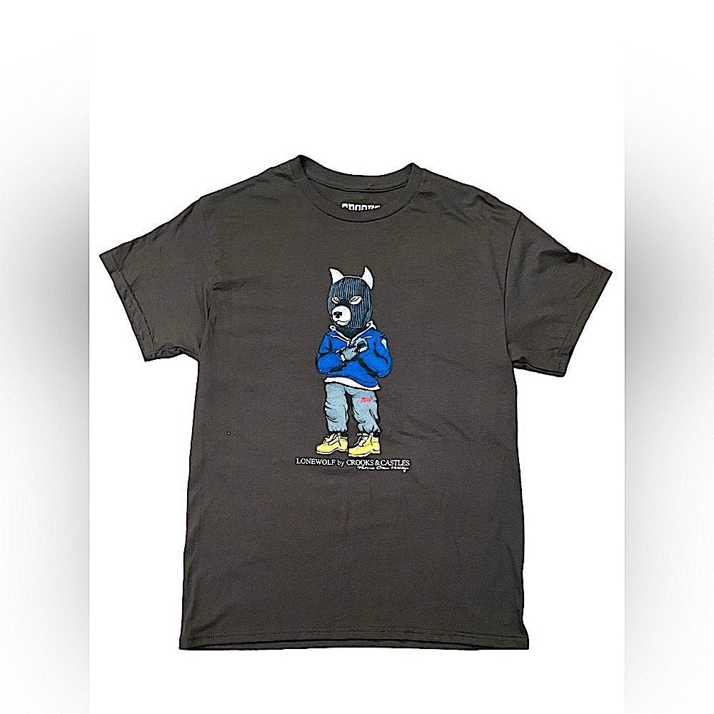 NWOT Crooks & Castles “Lone-wolf” Brown Short Sleeve Medium